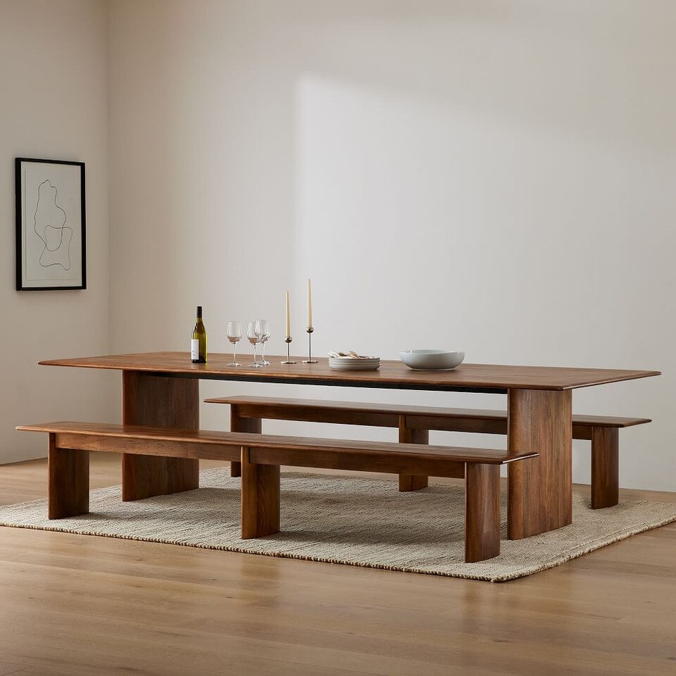 Anton Solid Wood Dining Bench (147 cm, 183 cm) - West Elm Australia